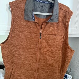 Wrangler Brown Textured Zip-Front Knit Vest